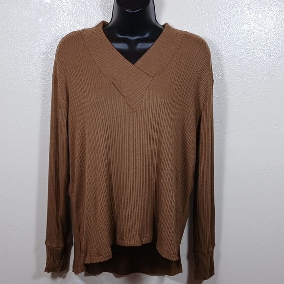 LNA Women's crossover V neck ribbed knit sweater size small - Picture 4 of 7
